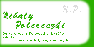 mihaly polereczki business card